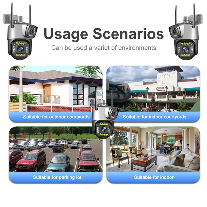 New V380 4MP Black Outdoor Security CCTV Wireless IP Security Bullet and 3.5Inch PTZ camera Camera