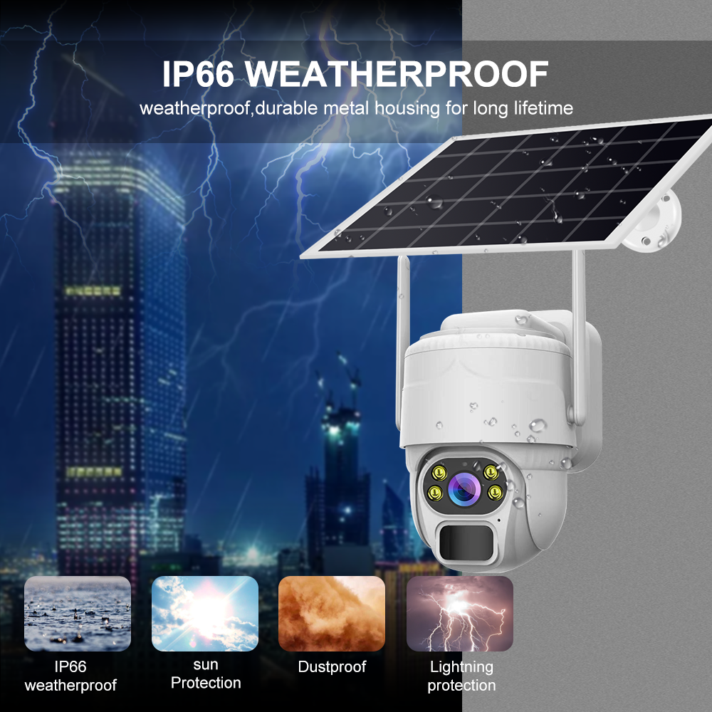 Yida V380 PRO WIFI 5MP Solar-Powered Dome HD Security Camera Outdoor PTZ Humanoid detection Telephone alarm Night vision Camera