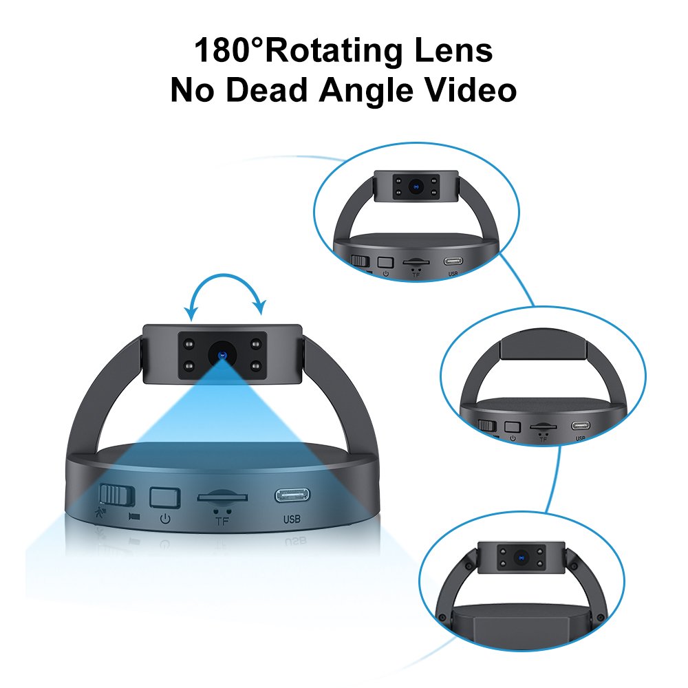 Hot Selling MD35 Desktop Mini Camera 180 degree Rotating Len HD 1080P Without Wifi Video Cameras Security Cctv Body Mini Camera