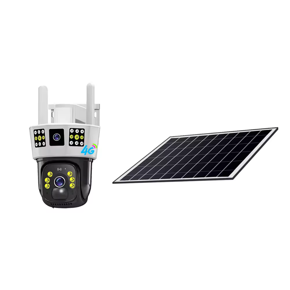 V380pro New Dual Lens 3 screen 6MP 4G Sim Card Solar Battery Powered Security Camera System CCTV PTZ Network Camera