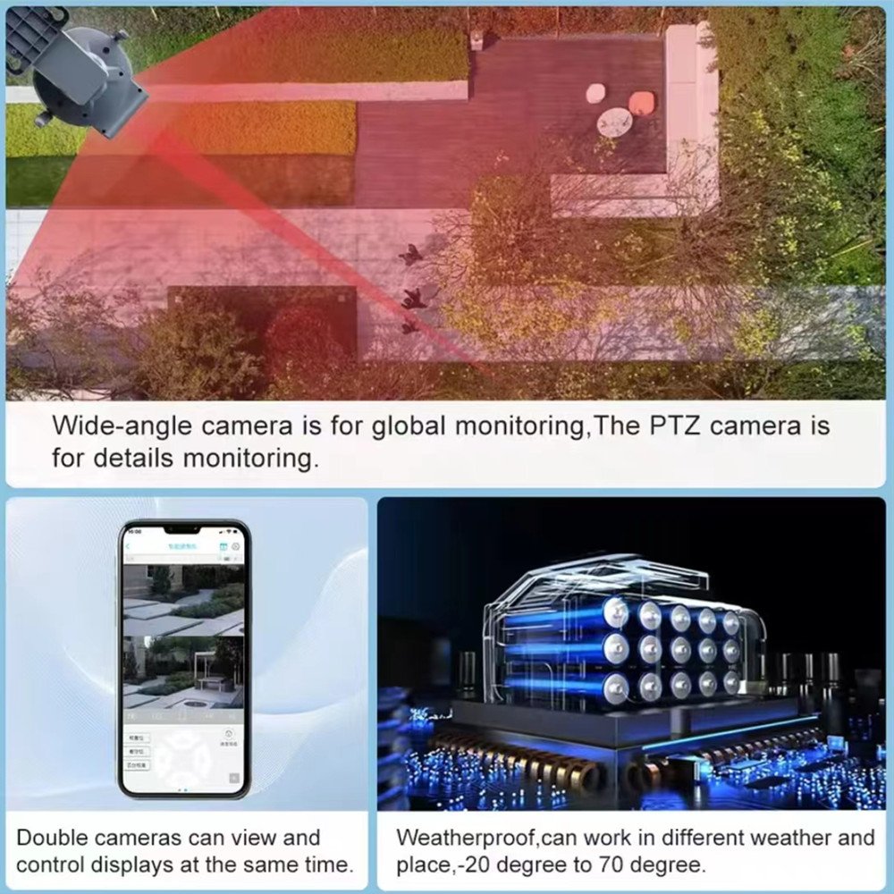 8MP HD Ubox 4g ptz ip cctv solar wifi wireless camera security solar panel cctv network surveillance camera with A30 4g sim card