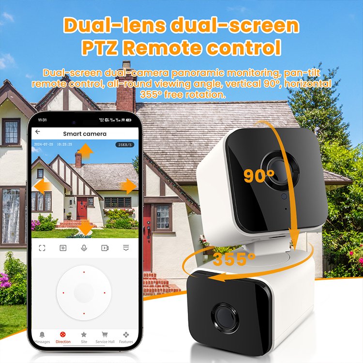 AVATTO Tuya WIFI Dual Lens Wireless Indoor Security 360 Degree 1080P Auto Tracking Smart Dual Lens WiFi Camera