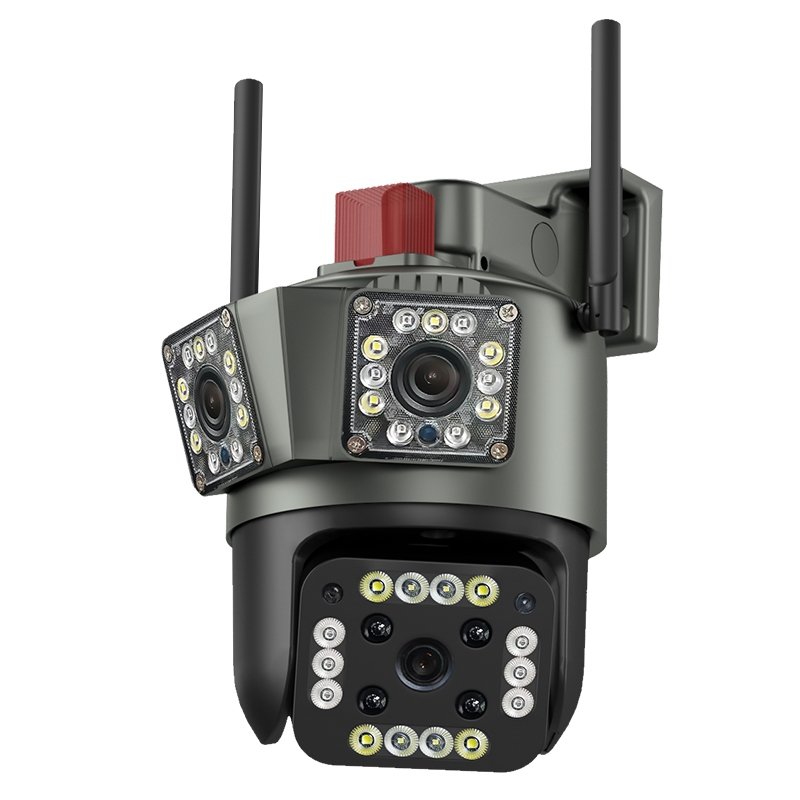 6MP Camera 3 Lens PTZ WiFi Network Compatible Home Outdoor Hopeway App Integrated Real Time Video Monitoring