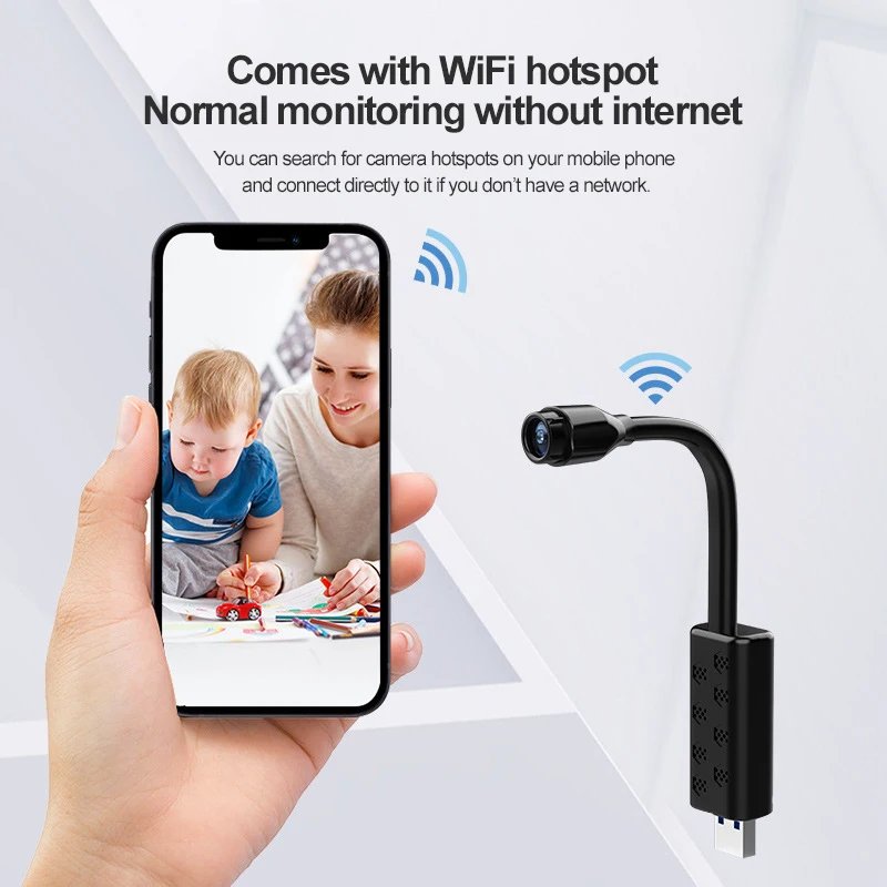 1080P WiFi IP Mini Camera Wireless Micro Webcam Night Vision Cam Recorder Human Detection Secret