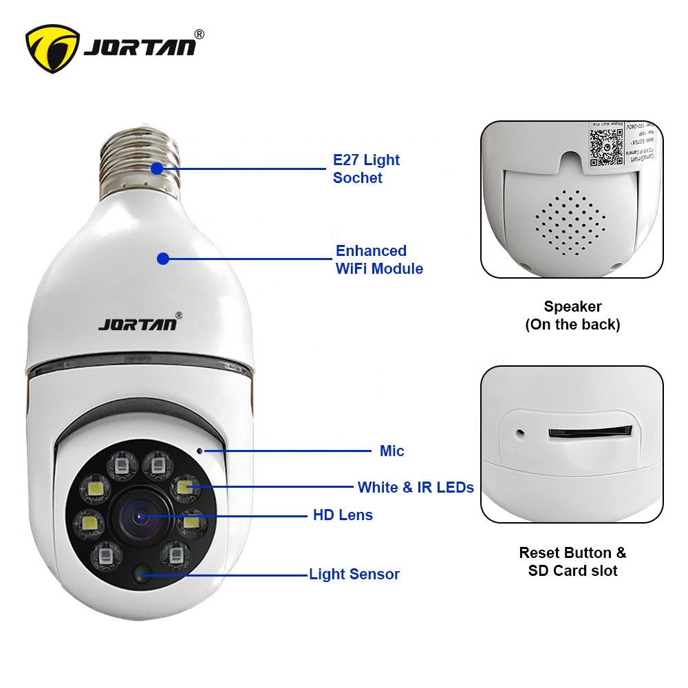 Jortan 1080P AI Human Tracking 360 Degree Network PTZ dome cam Wireless IP Camera Wifi Network Camera cctv Camera Home Security