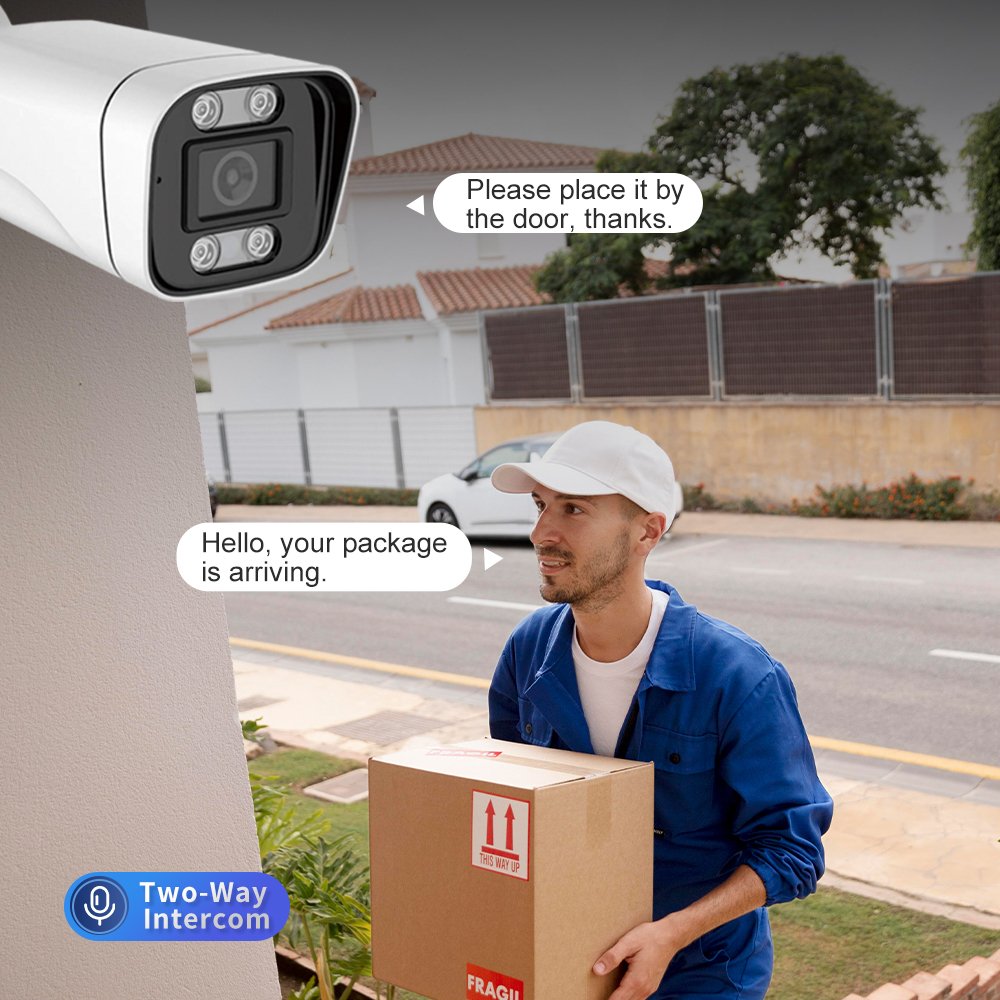 TUYA Outdoor WiFi Smart Camera Bullet Motion Detection Camera with 2-Way Audio Wireless Night Vision CCTV Bullet Security Camera