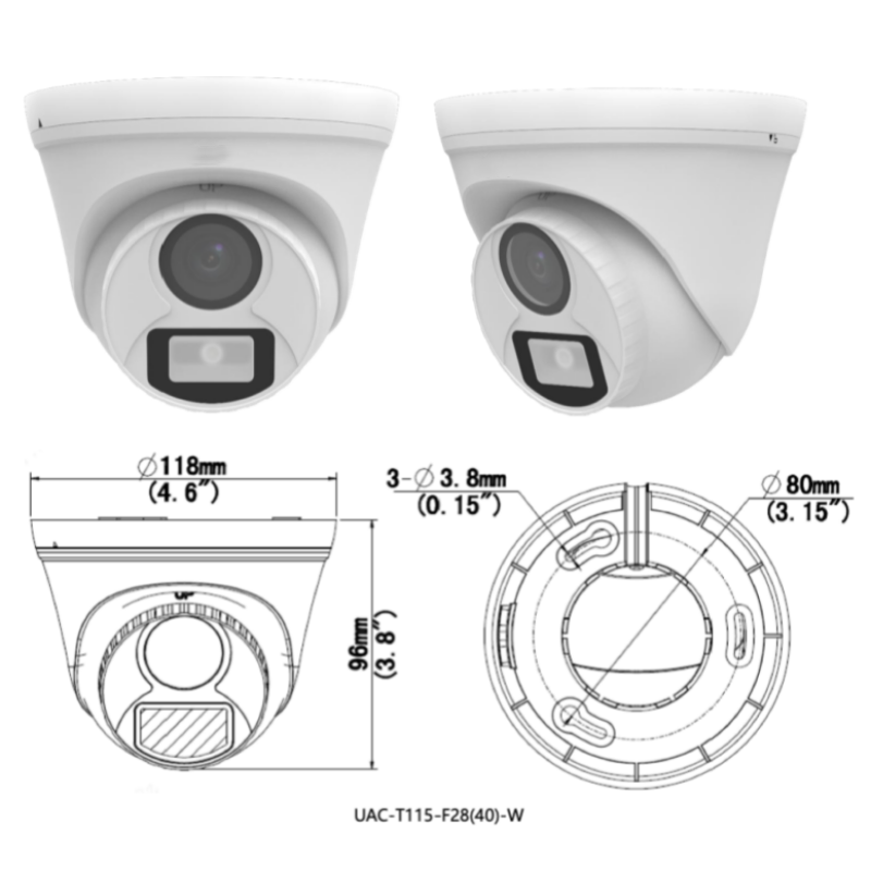2023 uniview cheap UAC-T112-F28(40)-W-NB 2MP ColourHunter HD Fixed Turret Analog Camera