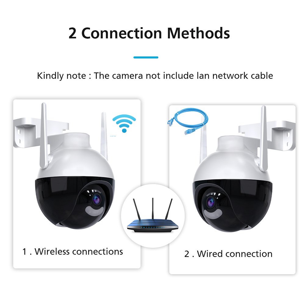 Outdoor 4MP Wireless IP Camera Wifi Speed Dome PTZ Two Way Audio IR Night Vision CCTV Security Network Camera