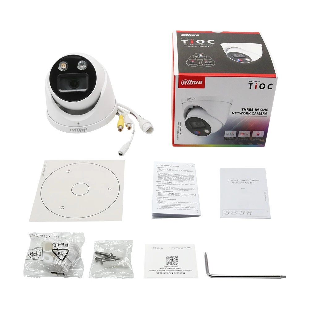 Dahua IP Camera 5MP WizSense IPC-HDW3849H-AS-PV-S3 Dual Light POE Mic Speaker Active Deterrence Home Security CCTV Camera AI