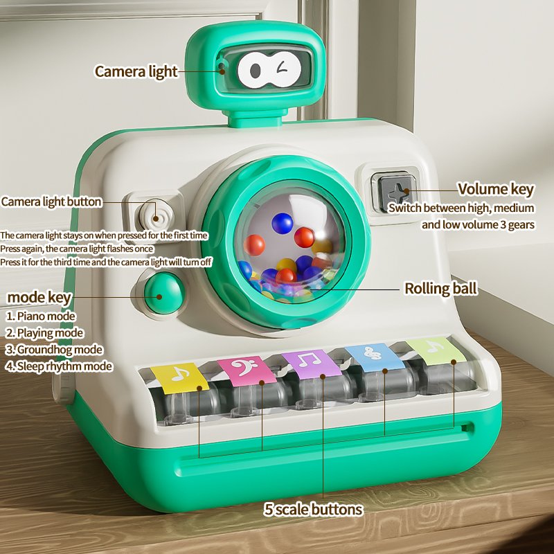 Multifunction Early Educational Musical Instruments Piano Analog Camera Mini Cute Kids Baby Camera Toy With Light Music