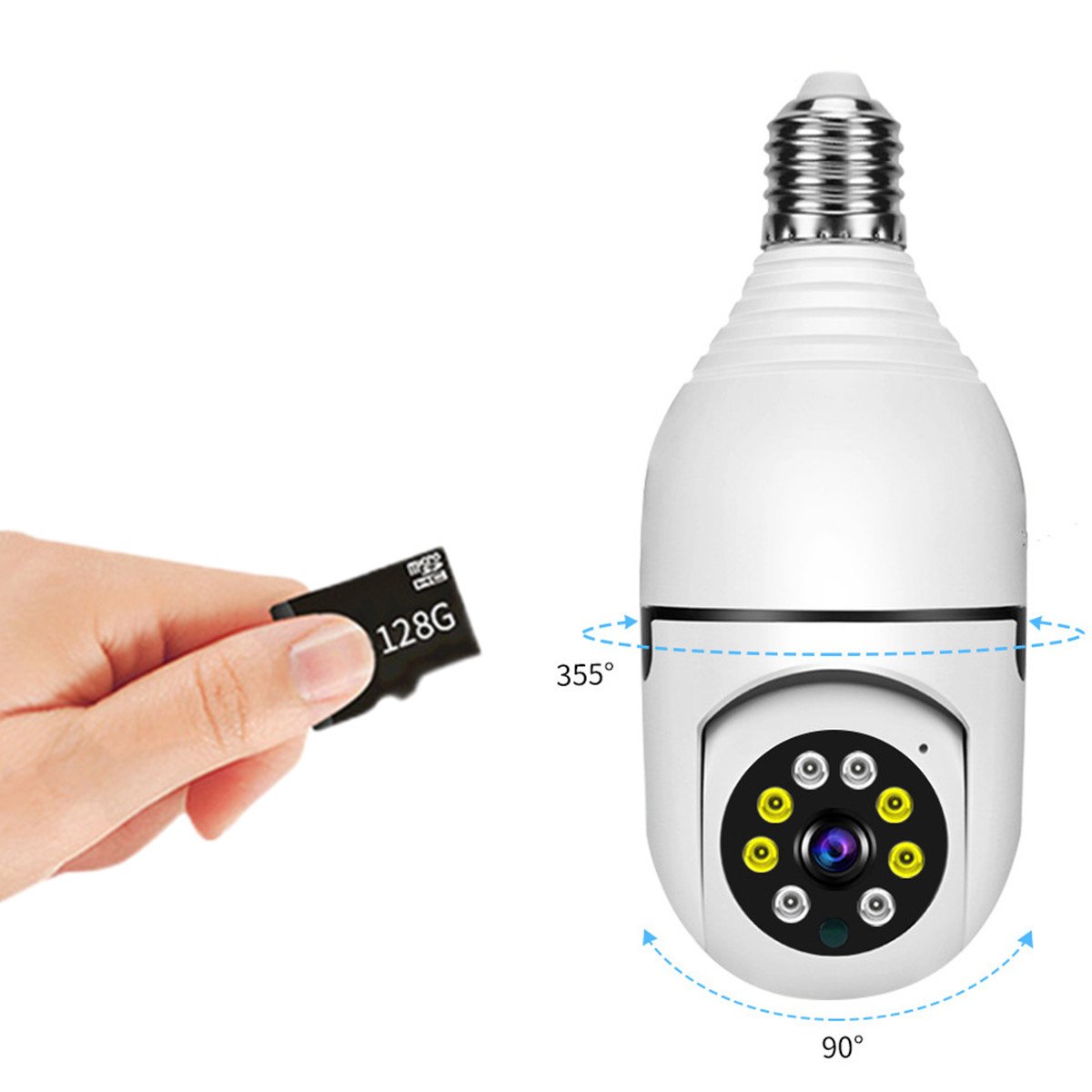 Home E27 Light Bulb Camera Wireless Wifi CCTV V380 Pro Automatic Tracking Security Monitoring Smart Camera