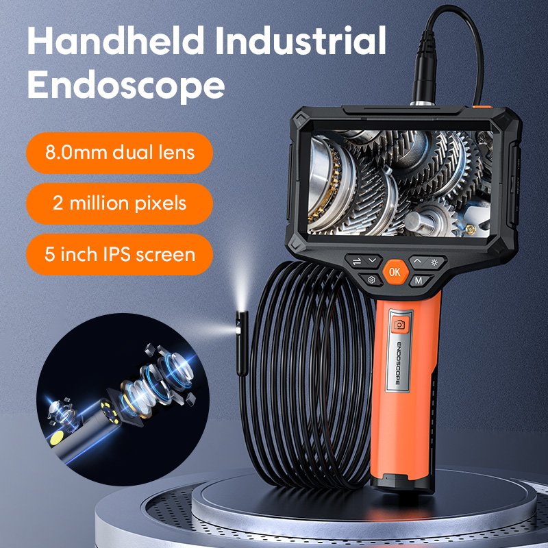 Waterproof IP68 Industrial Pipeline Drain Endoscope Plumbing Snake Camera SD Recorder Industrial Endoscope Pipe Inspection