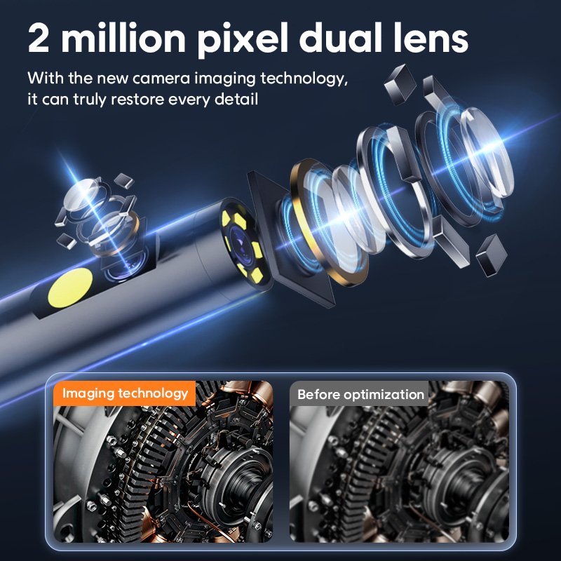 Waterproof IP68 Industrial Pipeline Drain Endoscope Plumbing Snake Camera SD Recorder Industrial Endoscope Pipe Inspection