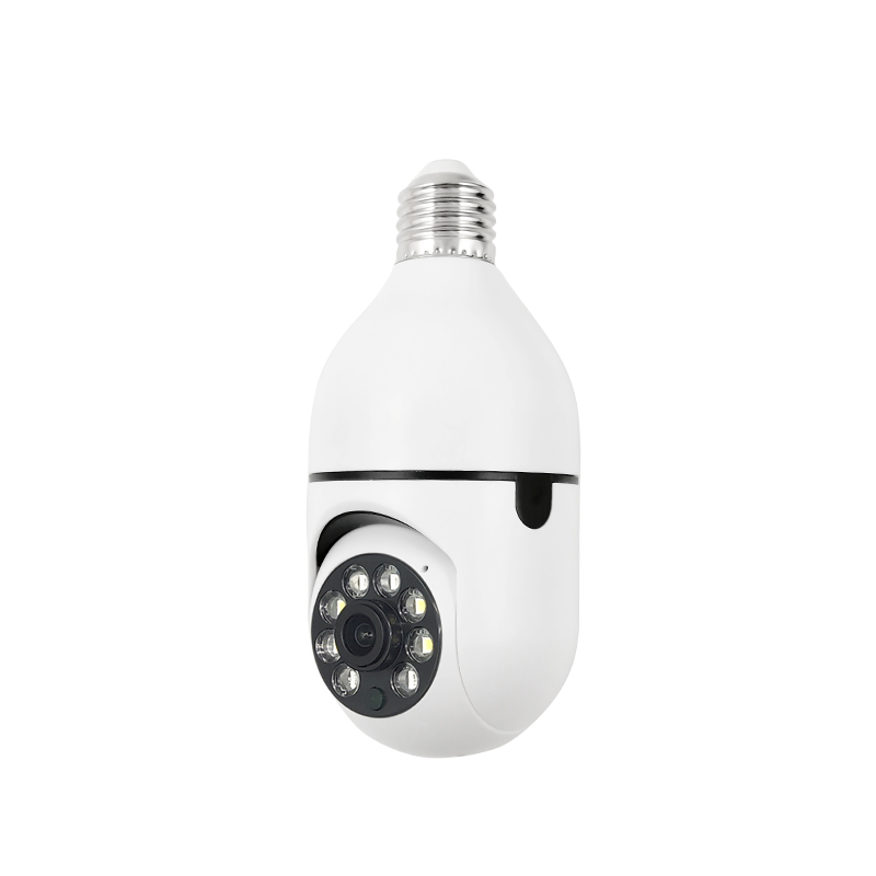 1080P 2MP E27 PTZ H265 smart wifi 360 Two way Audio APP control Auto Track Human detection Home Security bulb camera