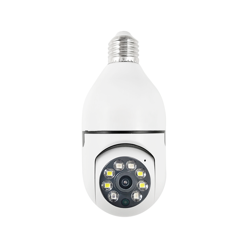 1080P 2MP E27 PTZ H265 smart wifi 360 Two way Audio APP control Auto Track Human detection Home Security bulb camera