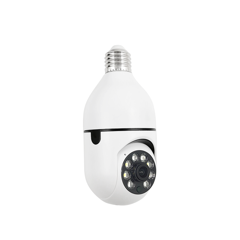 1080P 2MP E27 PTZ H265 smart wifi 360 Two way Audio APP control Auto Track Human detection Home Security bulb camera