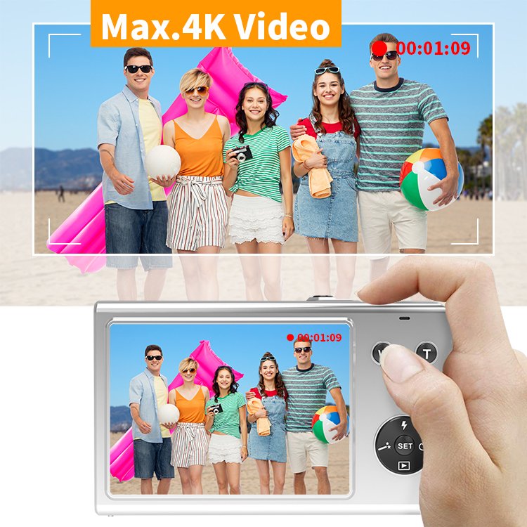 New Appearance Slim Design 4k 56mp 4x Digital Zoom Anti-Shake Vintage Camera Selfie Vlogging Mini Camera For YouTube