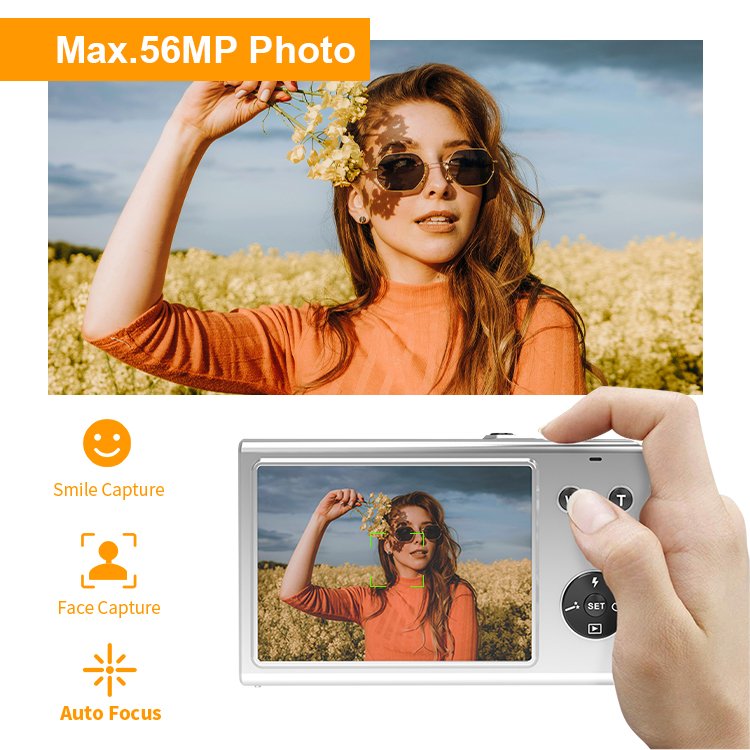 New Appearance Slim Design 4k 56mp 4x Digital Zoom Anti-Shake Vintage Camera Selfie Vlogging Mini Camera For YouTube