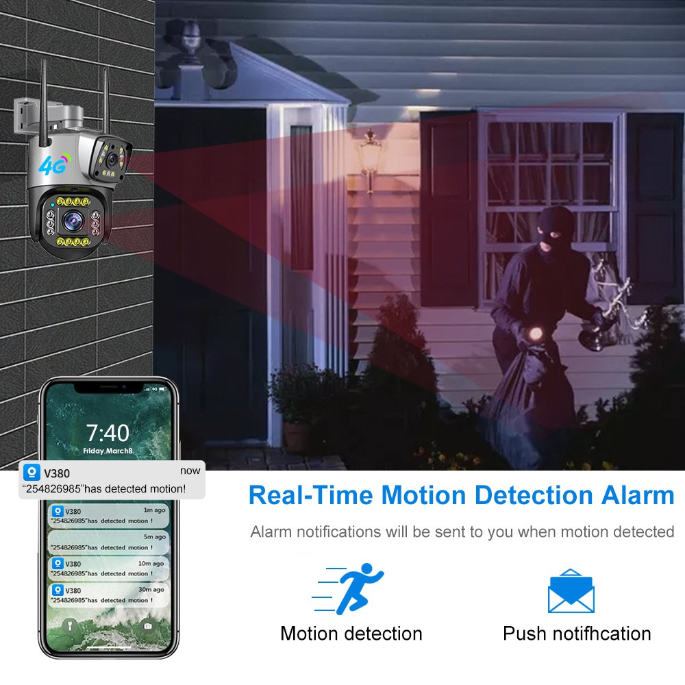 Factory Outdoor Waterproof CCTV Security Ip Camera 4G Sim Card V380Pro Network Camera