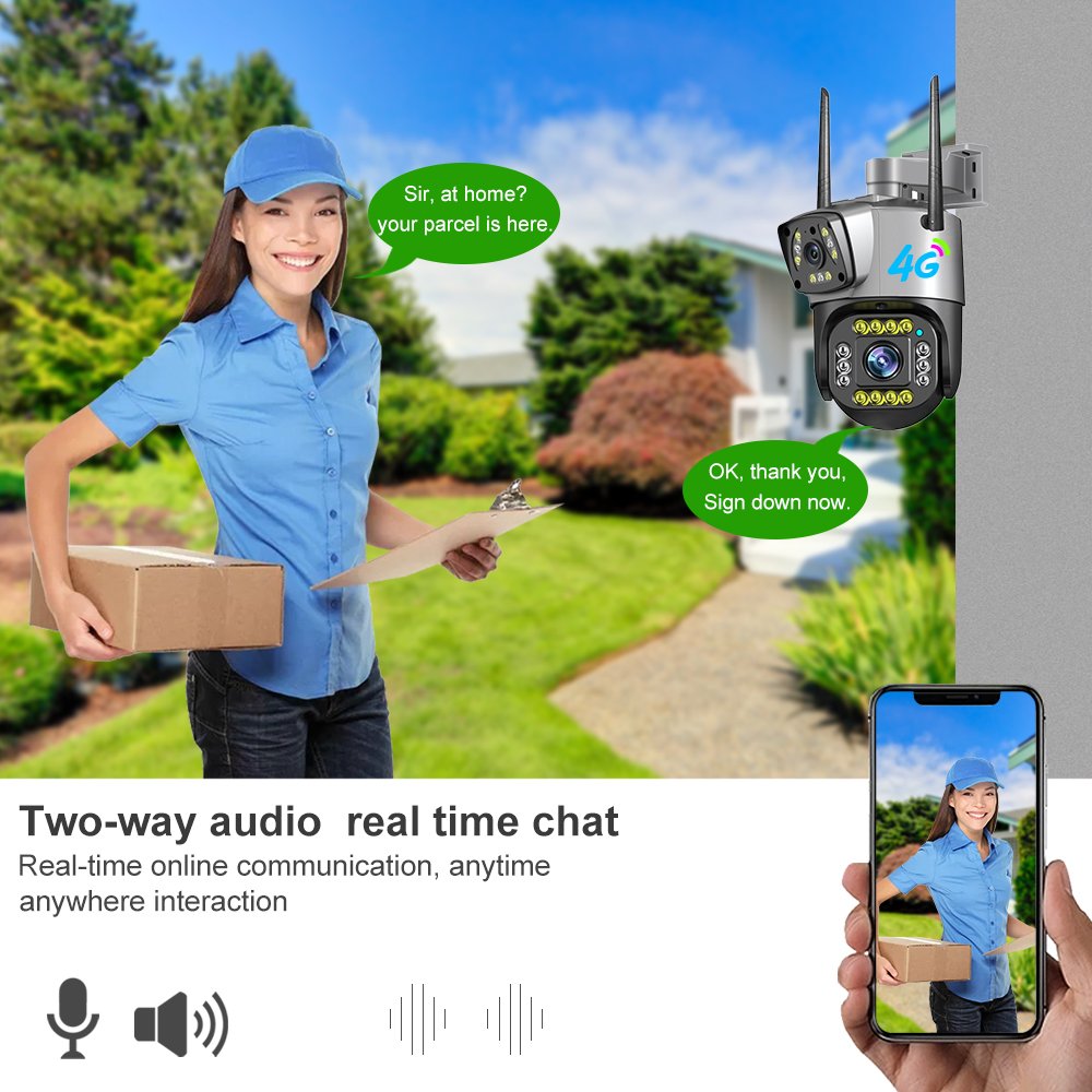 Factory Outdoor Waterproof CCTV Security Ip Camera 4G Sim Card V380Pro Network Camera