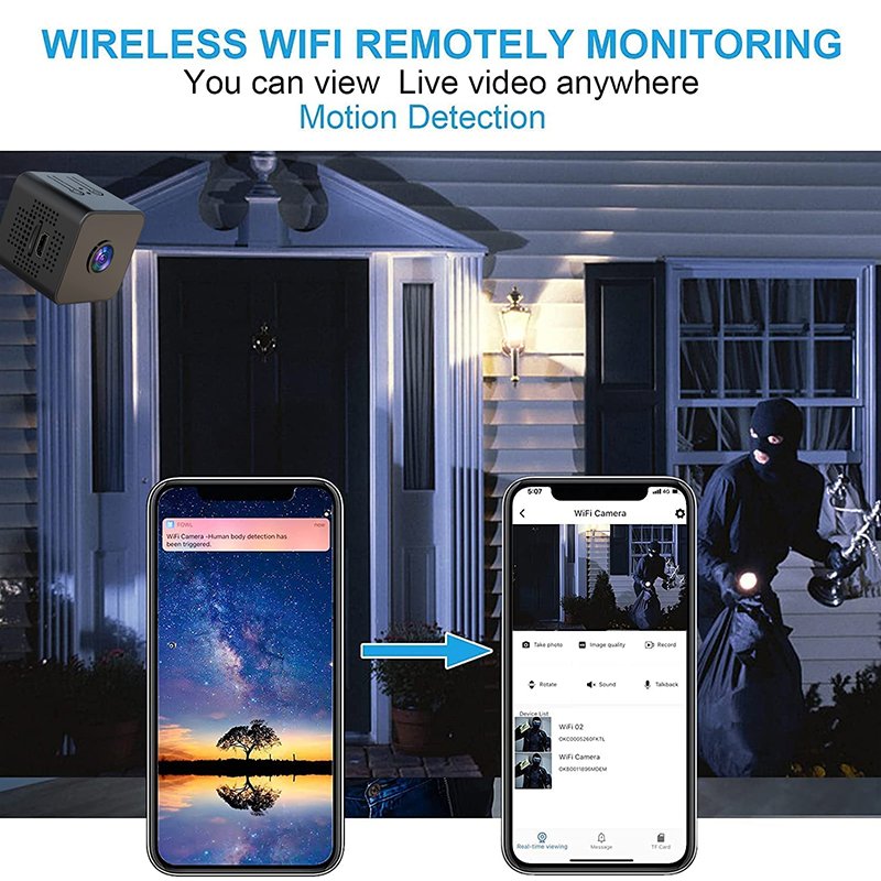 New 1080p DH wifi home security indoor mini wireless Remote camera security tiny night vision cameras mini tiny cameras