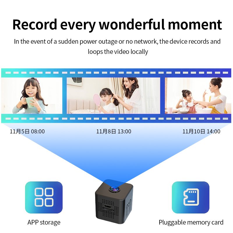 New 1080p DH wifi home security indoor mini wireless Remote camera security tiny night vision cameras mini tiny cameras