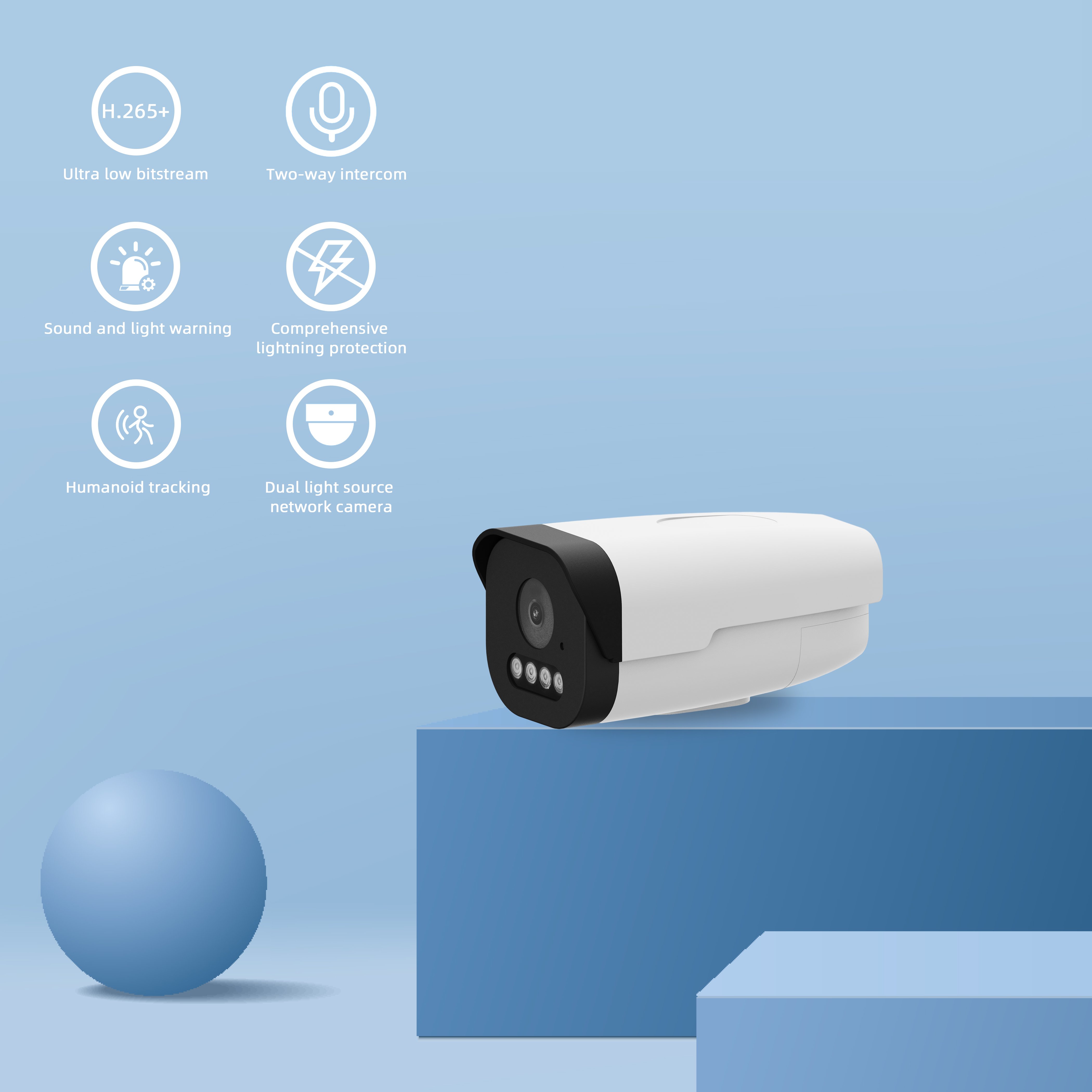 Outdoor Poe Smart Colorful CCTV Network Camera Support Human Detection Night Vision Wired Ip Outdoor 4Mp Poe 2K Security Camera