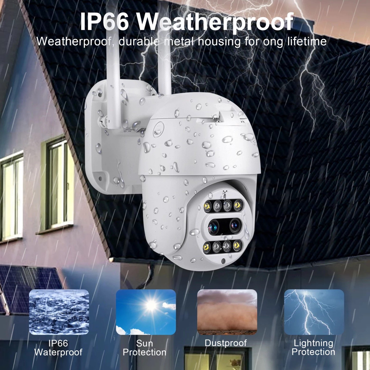 1080P Full HD IP Security Cam Outdoor Wireless Camara IP65 Waterproof PTZ App Control WiFi Camera with Motion detection