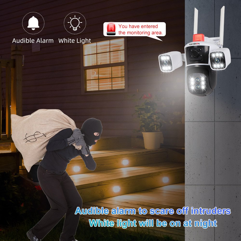 LSVISION 10X zoom wifi camera 3.5 inch cctv kit wireless security cameras network for home