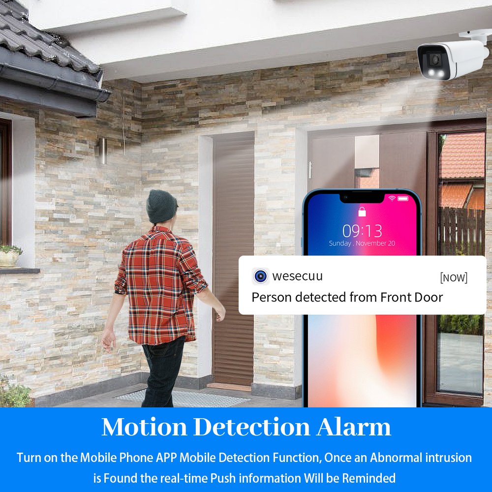 WESECUU Home Security HD 1080P AHD CCTV Cameras Home Outdoor Waterproof Day Night Vision CCTV Security AHD Camera
