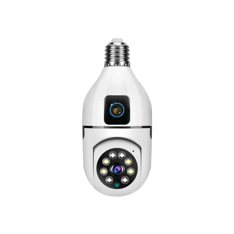 EDAFA New V380 Dual Lens camera 4MP smart home PT camera powered by E27 E26 holder indoor Lamp Dual Lens camera