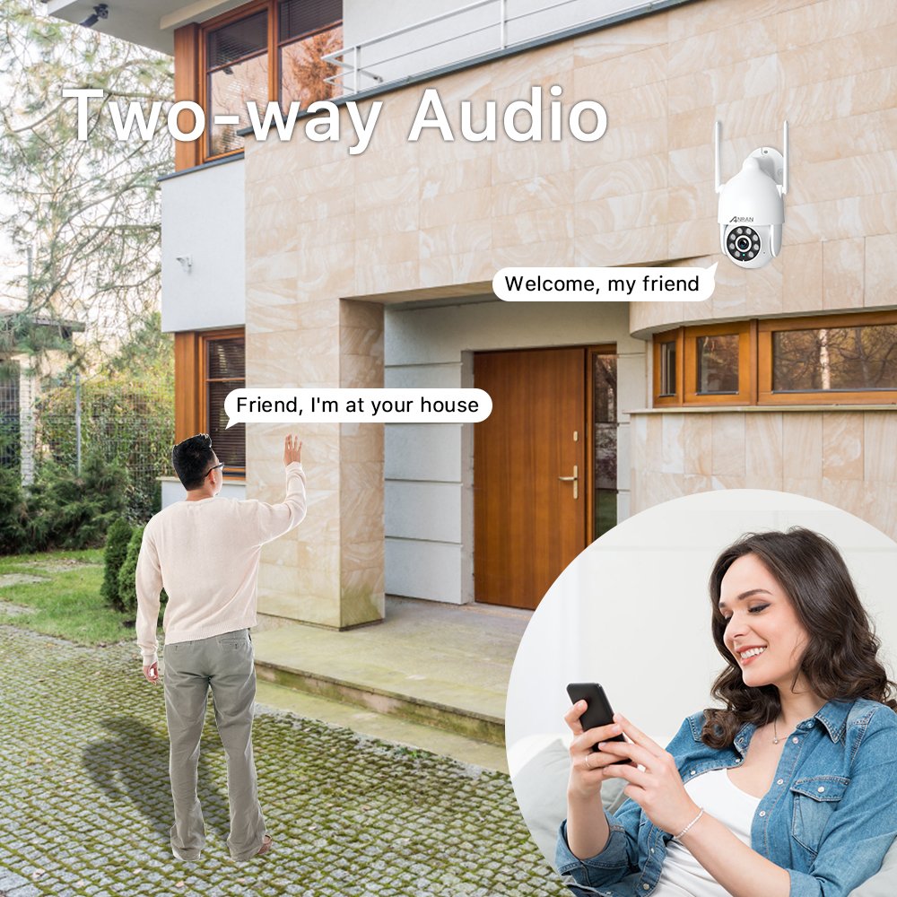 ANRAN Outdoor 3MP Wifi Colorful Infrared Night Vision Smart Wireless PTZ Network IP CCTV Camera Security
