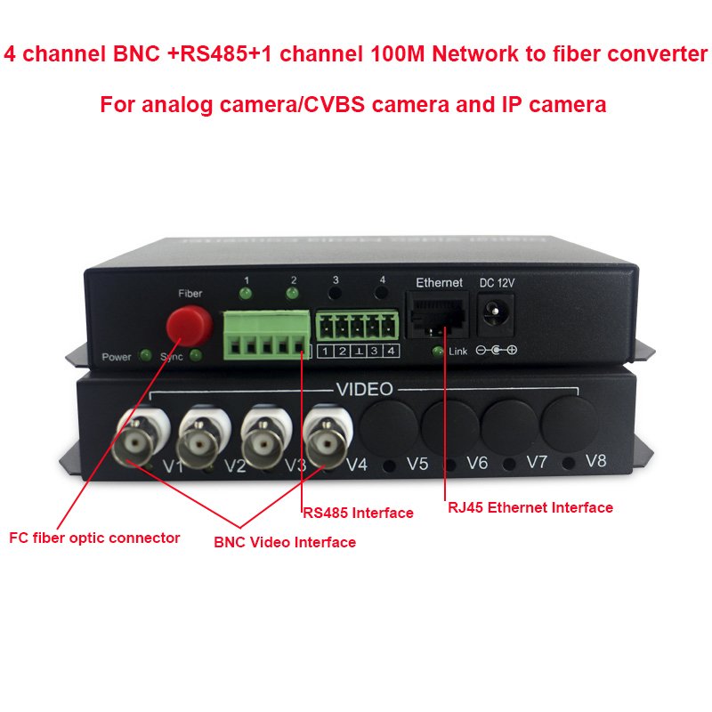 CCTV Media Converter BNC Video/Ethernet/Data Fiber Optic Transmitter Receiver For Analog Camera/CVBS Camera IP Camera