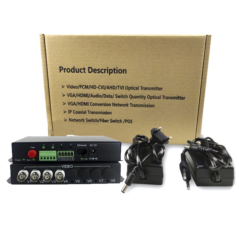 CCTV Media Converter BNC Video/Ethernet/Data Fiber Optic Transmitter Receiver For Analog Camera/CVBS Camera IP Camera