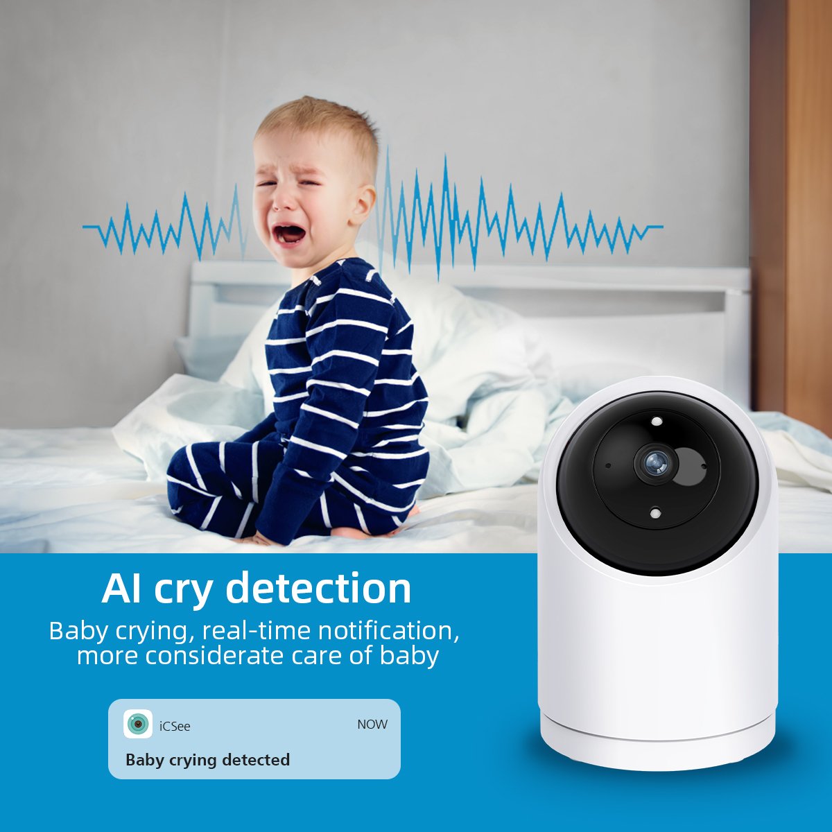 High quality two-way audio wifi camera 2MP FHD baby monitor ip camera for home 7 days free cloud storage