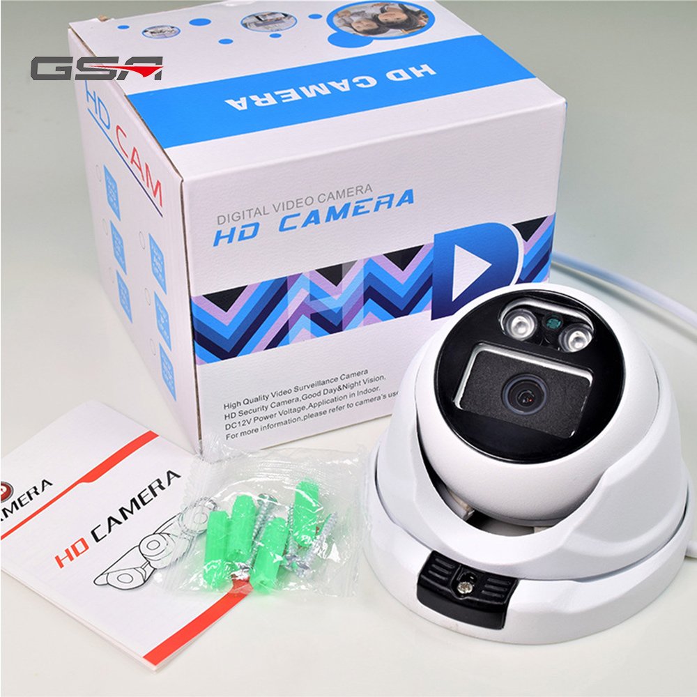 GSA AHD TVI Coaxial Audio 4in1 Security CCTV Camera HD Metal Dome IP66 Warm white light Full Color Camera