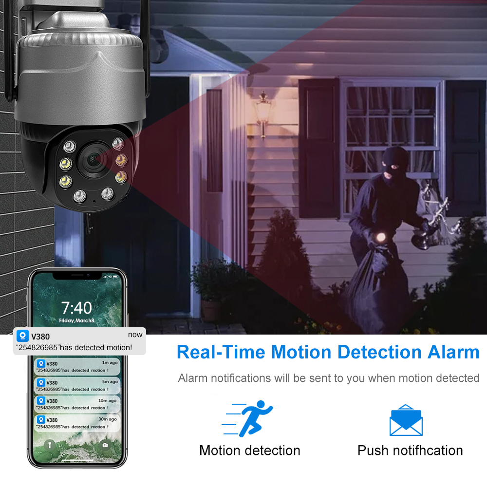 Factory OEM V380PRO1296P PTZ WIFI Camara HD 3MP Security IP Camera Motion Detection CCTV WIFI Camera