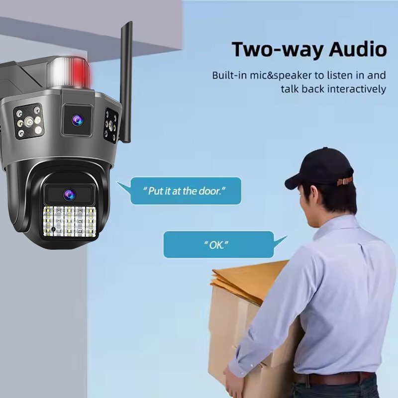 Wistino outdoor dual lens 4G camera AI automatic tracking two way voice smart wireless Wifi security camera