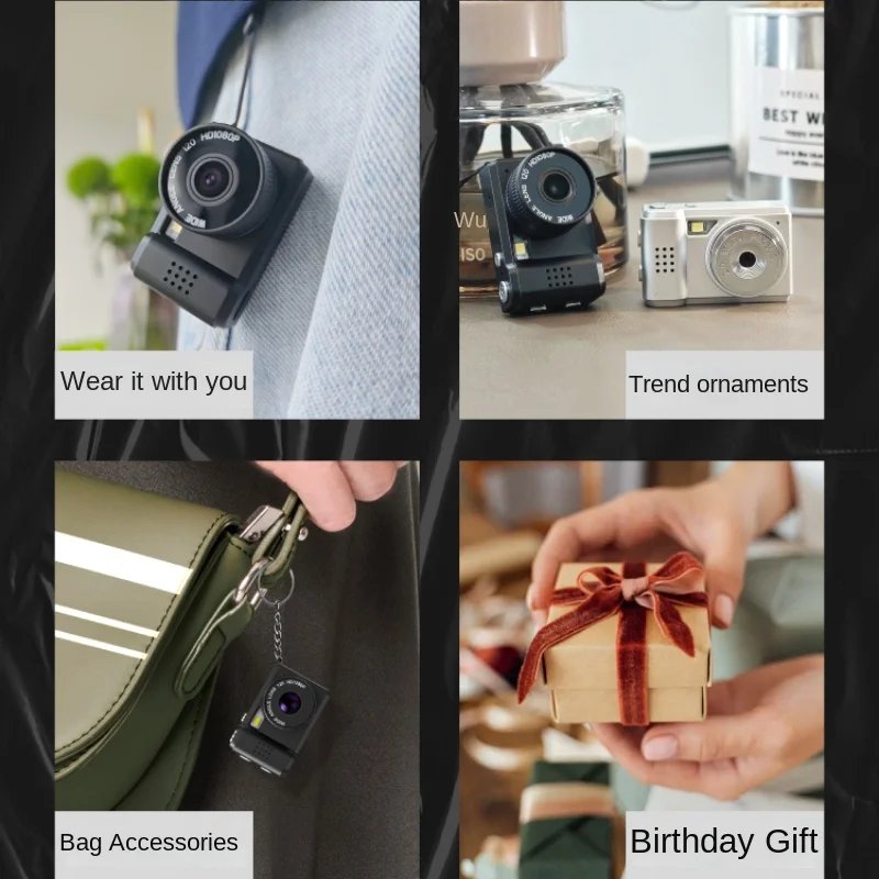 Mini Camera with Screen CMOS Indoor Outdoor 1080p Sports Portable Vintage Very Small Video Recorder keychain