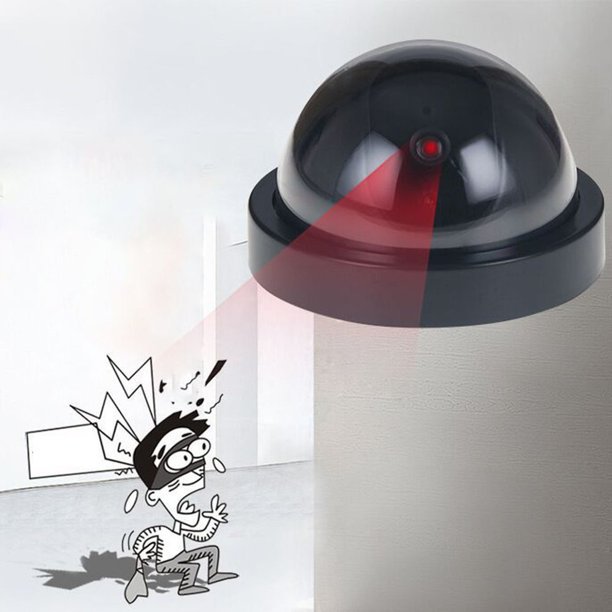 Dome Dummy Fake Security Camera Indoor IR Infrared LED Blink Flashing Light CCTV Waterproof Simulation