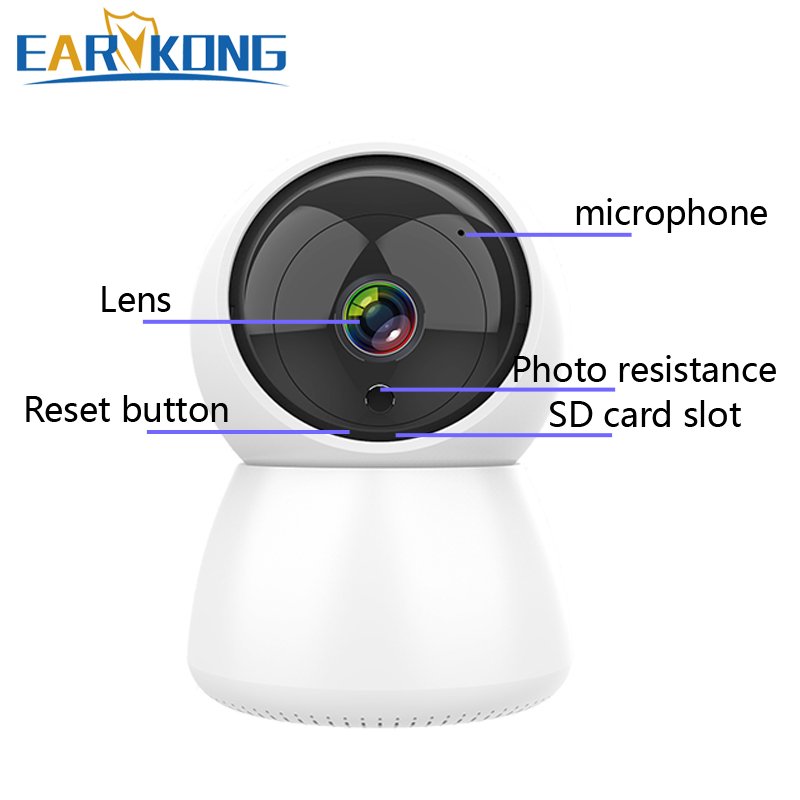 360-degree Indoor Home Rotating Monitor Two-way Voice Intercom Night Vision Function Tuya Smart WiFi Camera