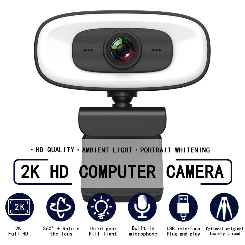 Webcam Mini Camera 2K Full HD Webcam With Microphone 30fps USB Web Cam For Youtube PC Laptop Video Shooting Camera