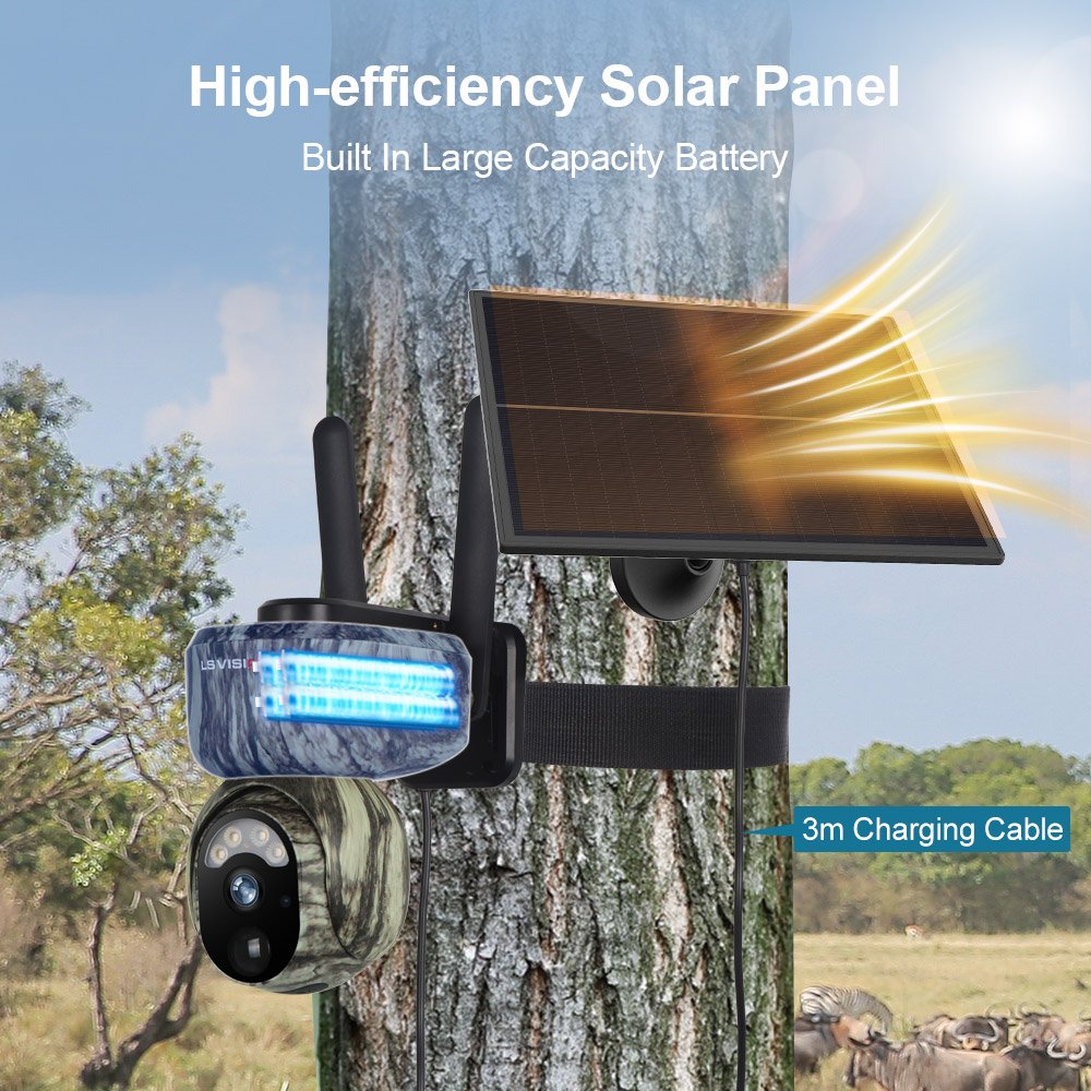 LS VISION Solar Power Security IP Camera Outdoor Night Vision Wireless WIFI Solar Battery CCTV hunting network cameras