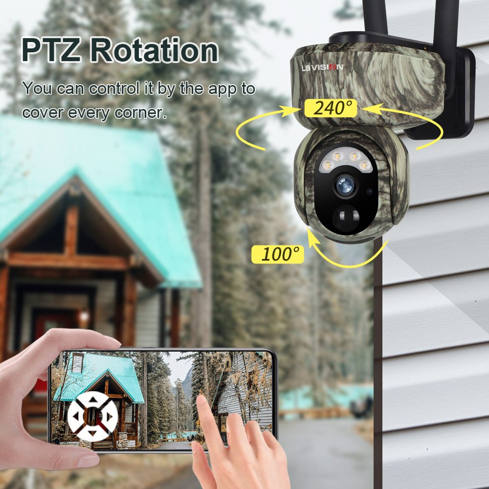 LS VISION Solar Power Security IP Camera Outdoor Night Vision Wireless WIFI Solar Battery CCTV hunting network cameras