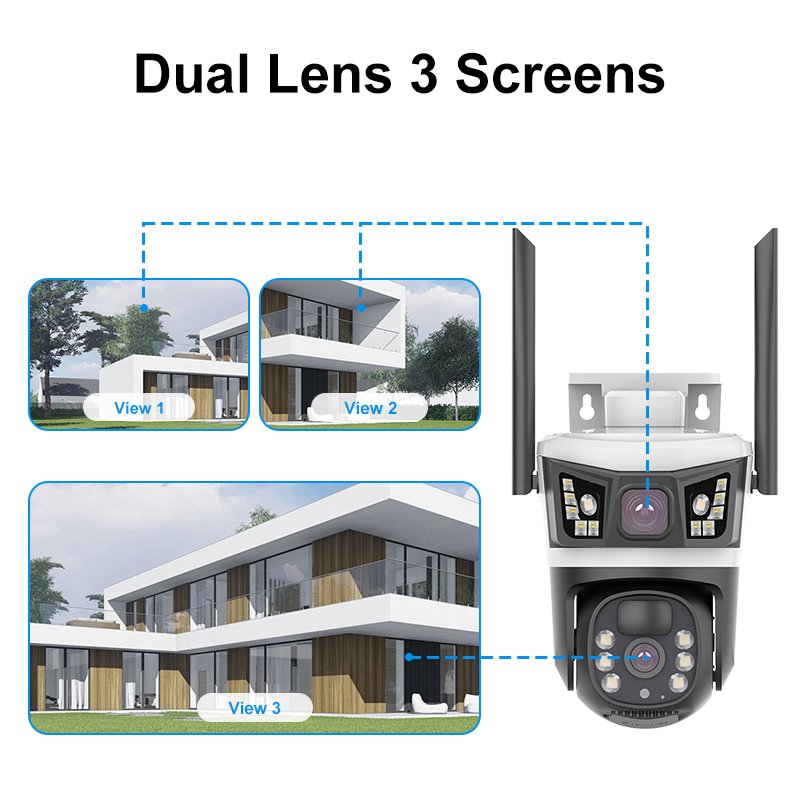 4G V380PRO solar camera outdoor SIM card solar wifi security PTZ Camera 4mP Wireless Battery Powered Network Camera with light