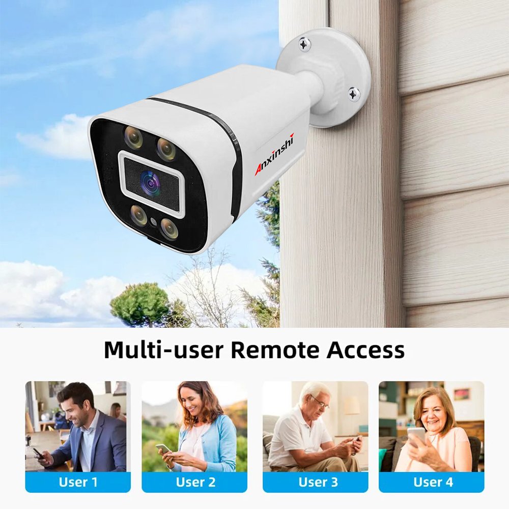 Anxinshi Brand cctv camera system Full Color 1MP 2MP 5MP Bullet Camera 4 Channel with DVR and Cable for outdoor use