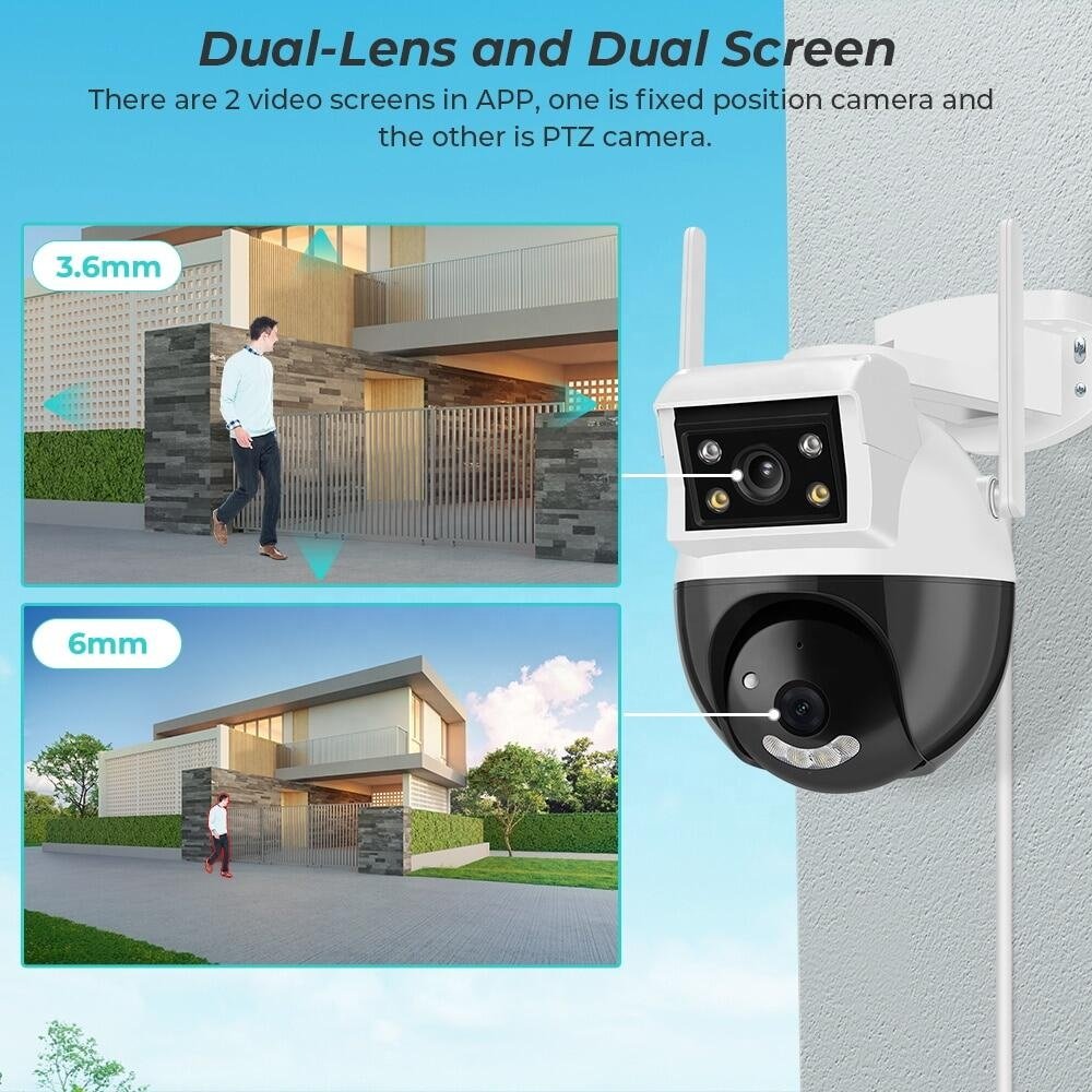network camera wifi Dual screen display Motion detection Two way audio intercom network camera ptz camera