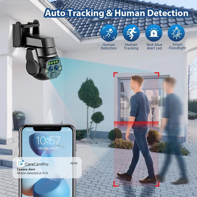 Rscamtom HD 10X zoom outdoor waterproof cctv camera color night vision motion detection network camera
