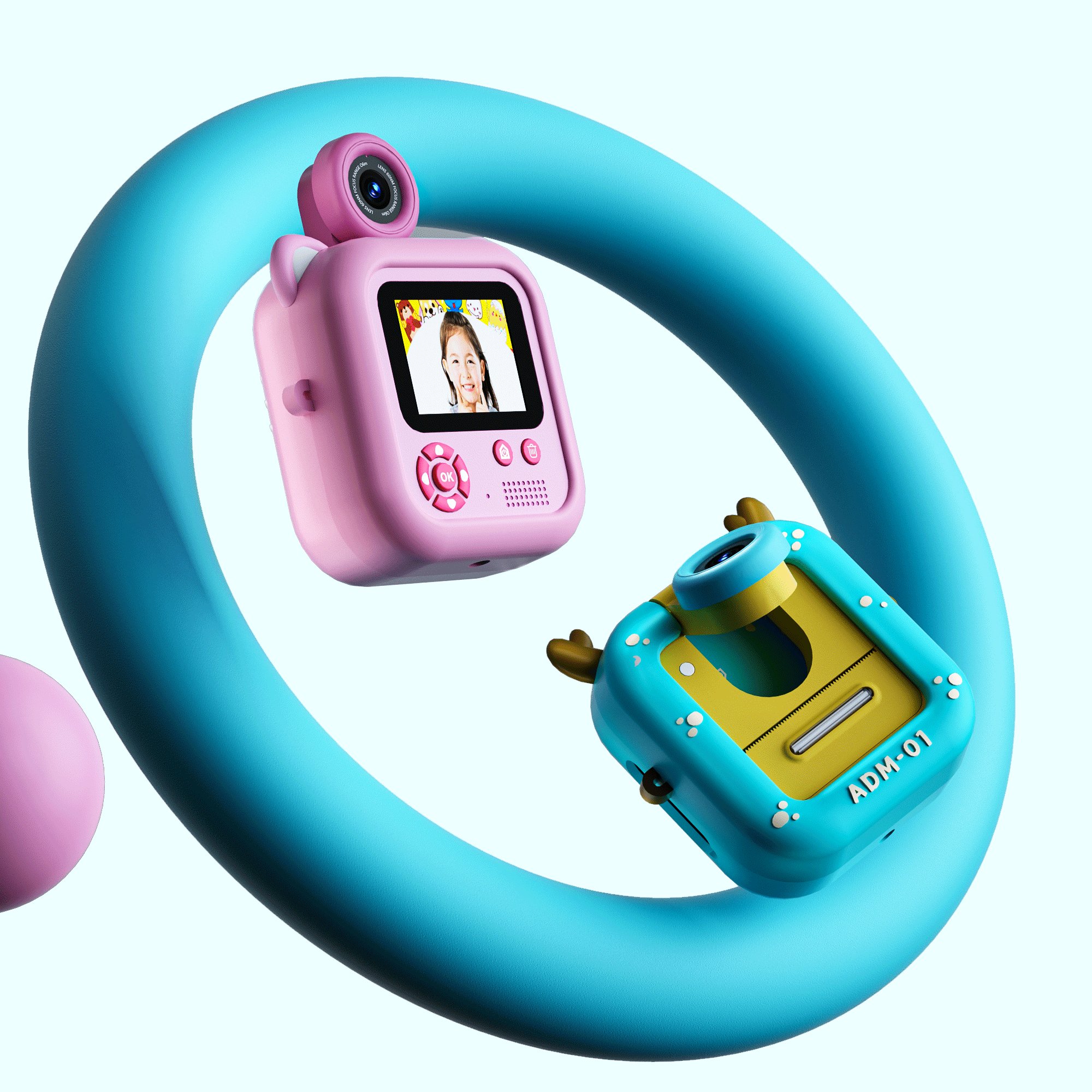 Yuniq Kid Camera 2.4 Ips Screen Thermal Instant Film Instant Mini Camera Photo Shootwith Kids Instant Print Kids Camera M8