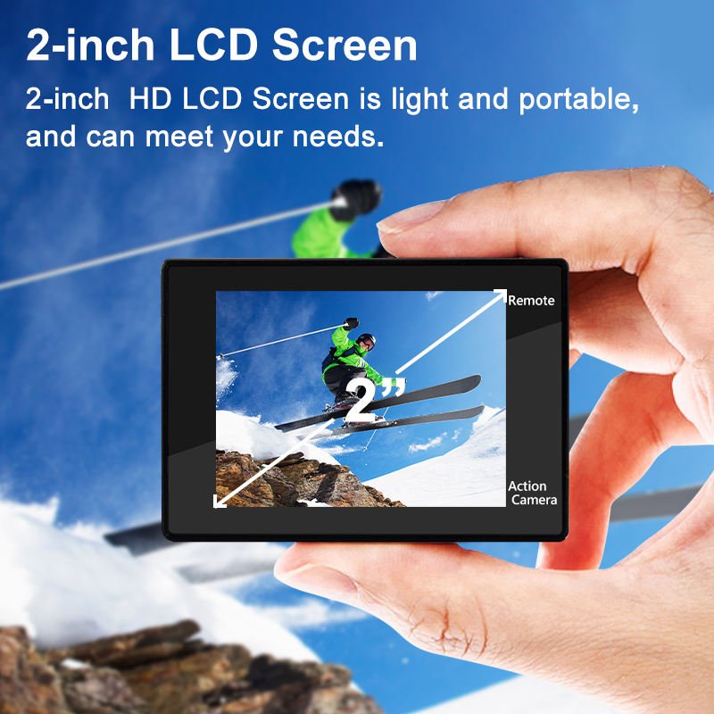 Mini Sport Cam 4K Ultra HD Action Camera 2.0 inch Screen WiFi Remote Control Underwater Waterproof Helmet Video Recording Camera